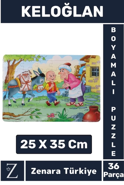Eğlenceli Eğitici Görsel Algı Motor Becerisi Geliştiren Çocuk Boyamalı PUZZLE 36 Parça KELOĞLAN ürün görseli 1