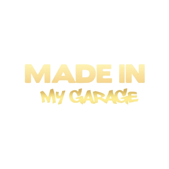 Made In My Garage Araba Stickeri 17x17 Cm Gold ürün görseli 1