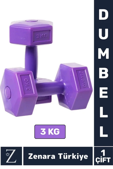 Premium Yüksek Kalite Sert Plastik Egzersiz Pilates Isınma Ev Hafif Ağırlık Antrenman 2X3 Kg Dambıl ürün görseli 1