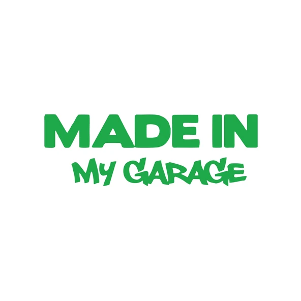 Made In My Garage Araba Stickeri 17x17 Cm Yeşil ürün görseli 1