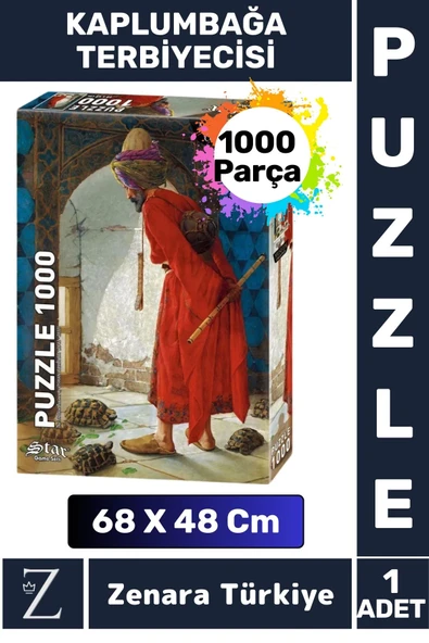 Premium Eğlenceli Eğitici Görsel Algı Problem Çözme Becerisi PUZZLE 1000Parça KAPLUMBAĞA TERBİYECİSİ ürün görseli 1