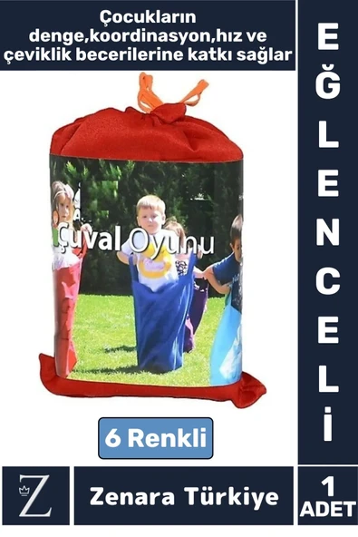 Çocuk Denge Koordinasyon Hız Refleks Gelişimi Sosyalleşme Takımdaşlık Eğlenceli ZIP ZIP ÇUVAL OYUNU ürün görseli 1