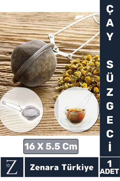 Ergonomik Saplı Çelik İnce Delikli Geniş Kulplu Aromatik Bitki Çayı Demleme Süzgeci ürün görseli 1
