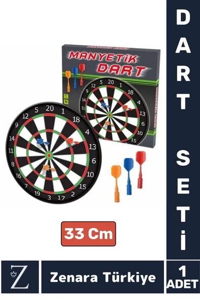 Premium Genç Yetişkin Çocuk Oyun Eğlenceli Dekoratif Güvenli Zararsız Manyetik Uçlu DART Seti 33 Cm ürün görseli 1