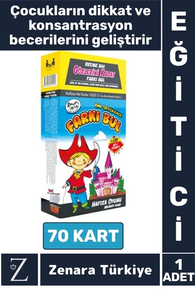 Eğlenceli Görsel Algı Zeka Hafıza Dikkat Konsantrasyon Geliştiren Eğitici Grup Takım Oyunu FARKI BUL ürün görseli 1