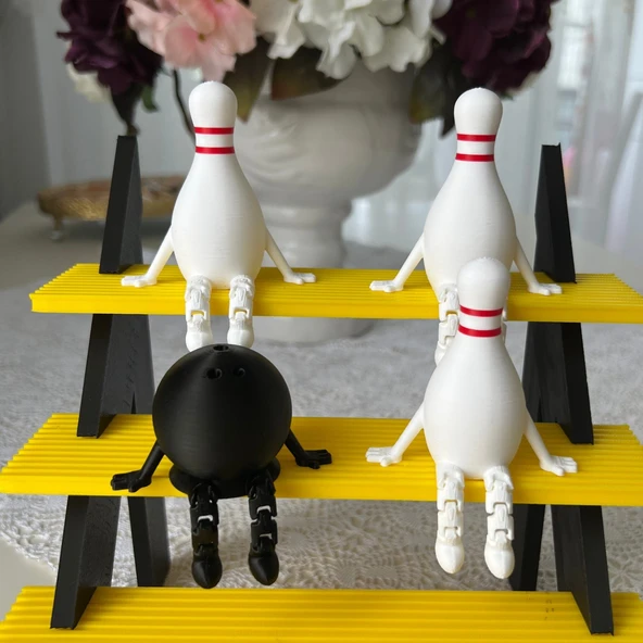 Bowling Labut & Topu Dekoratif Figür Seti | Masa & Raf Süsü ürün görseli 1