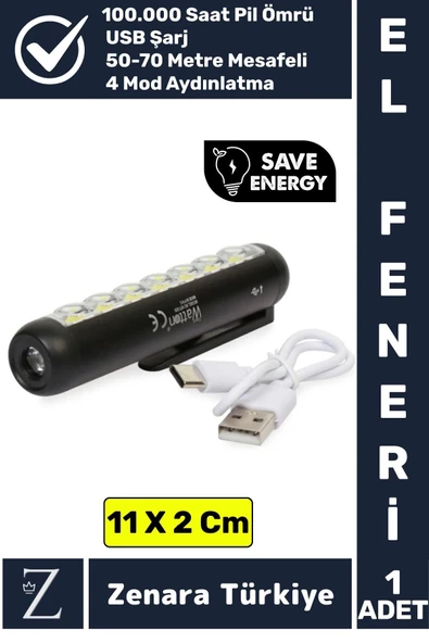 Profesyonel Kamp Avcı Güvenlik Okul Deprem Balıkçı Güçlü Işık 4 Mod Aydınlatma Mini EL FENERİ ürün görseli 1