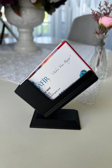 Siyah Modern Masaüstü Kartvizitlik 10×8 Cm – Şık Ofis Aksesuarı ürün görseli 1