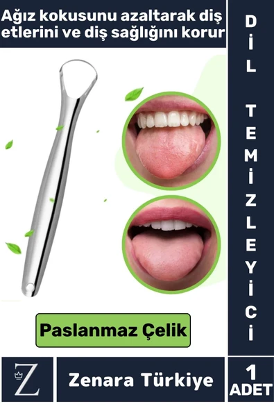 Premium Hijyenik Diş Sağlığını Koruyan Ağız Kokusu Önleyen Paslanmaz Çelik Dil Temizleyici ürün görseli 1