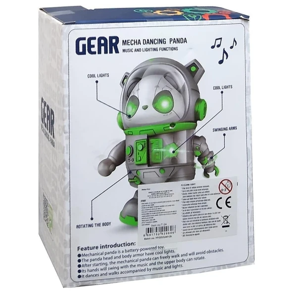 Işıklı Sesli Müzikli Robot Panda 20 CM - Resim 2