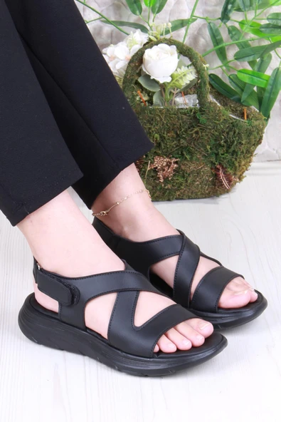 Fort 35375 Diva Comfort Rahat Çapraz Kuşaklı Çırtlı Kadın Sandalet ürün görseli 1