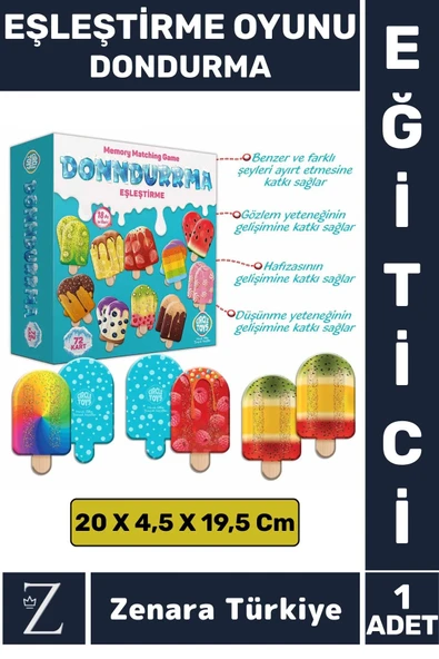 Çocuk Eğitici Hafıza Güçlendirici Renk Şekil Öğrenimi Eğlenceli Öğretici Oyun DONDURMA EŞLEŞTİRME ürün görseli 1