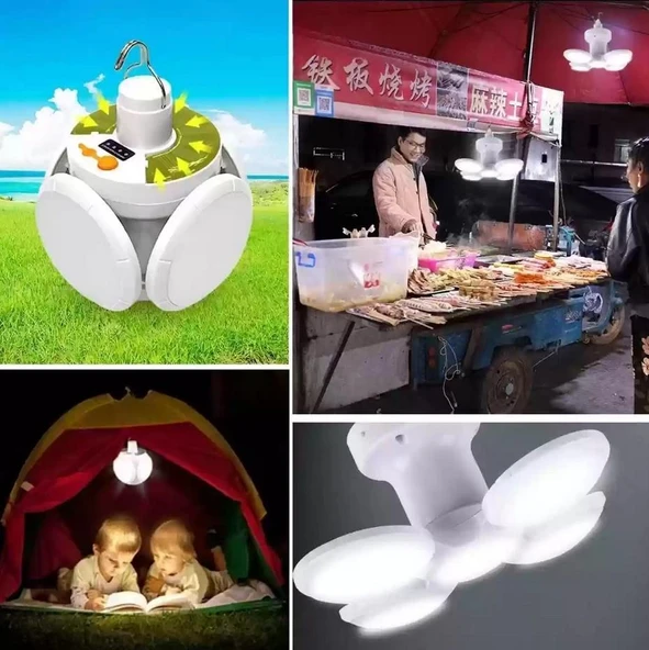 Zhltools 5 Ledli 3 Farklı Işık Modlu Açılıp Kapanabilir Led Kanatlı Güneş Enerjili Solar Aydınlatma Asılabilir Kamp Feneri ürün görseli 1