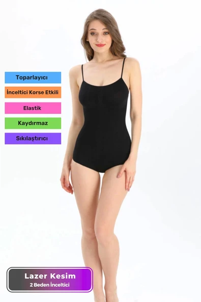 Yeni Sezon Sıkılaştıran Toparlayıcı Vücut Şekillendirici Kaymaz İz Göstermeyen Rahat Kadın Slip Body ürün görseli 1