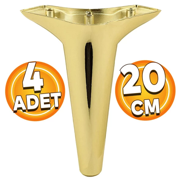 Aspen Lüks Mobilya Kanepe Koltuk Tv Ünitesi Konsol Ayağı Ayakları 20 Cm Gold Altın Plastik 4 Adet ürün görseli 1