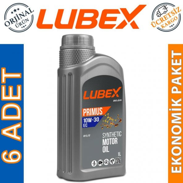Lubex Primus EC 10W-30 1 Lt Yüksek Performanslı Motor Yağı (6 Adet) ürün görseli 1