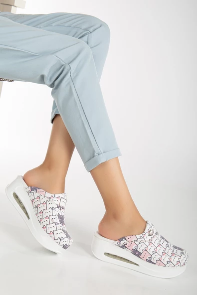 Blum Sabo Terlik Kedi Desen Airmax Ortopedik Sabo Terlik ürün görseli 1