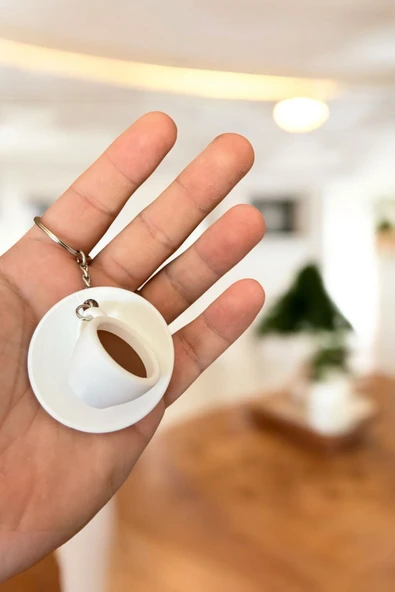 Kahve Fincanı Anahtarlık - Dekoratif Mini Bardak Modeli ürün görseli 1