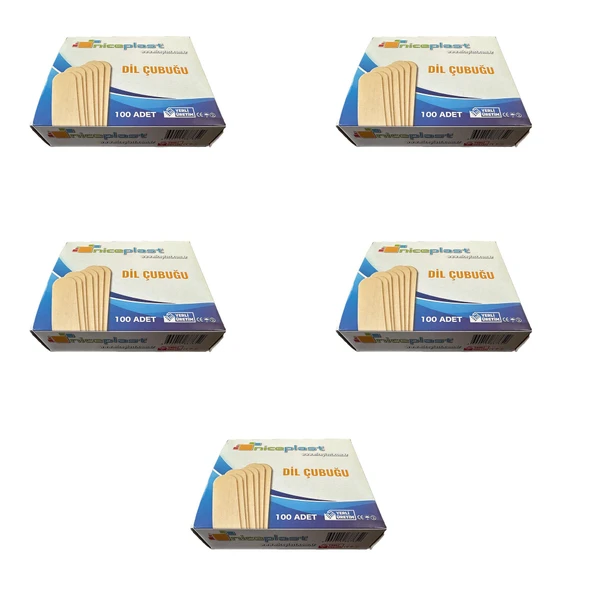 Niceplast Dil Çubuğu Ahşap Maket Çubukları 2 x 14 Cm. - 50 Adetlik 5 Paket ürün görseli 1