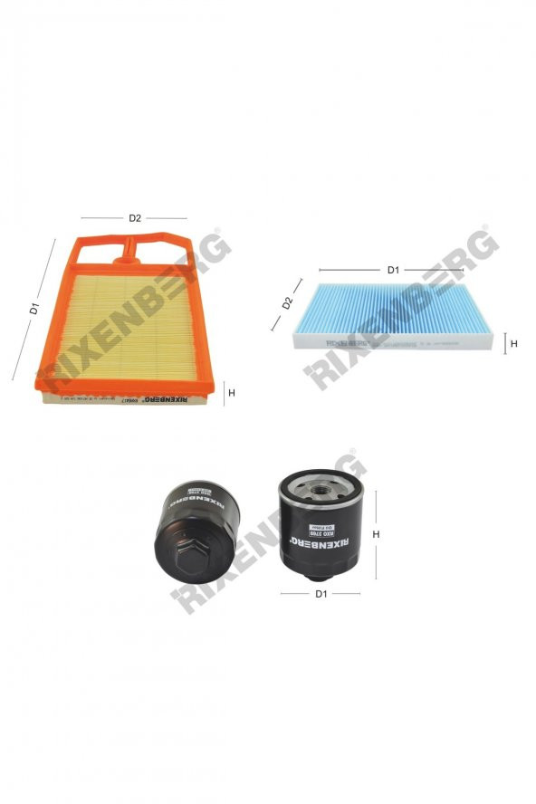 Seat Inca 1.4 16V 75 Hp 00-04 Rixenberg Filtre Bakım Seti ürün görseli 1