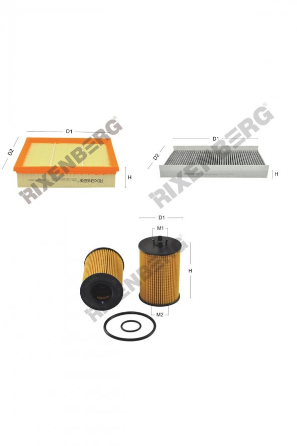 Mercedes B150/B160/B170/B180/B200 (W245) 95-115-136 Hp 05-11 Rixenberg Filtre Seti ürün görseli 1