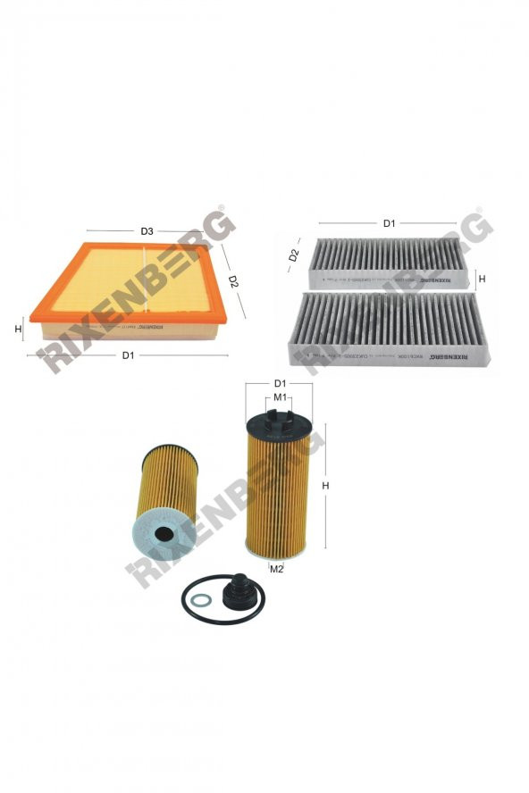 Mini III 1.5 Diesel (One D – F55,F56) 95 Bg  14 > Rixenberg Filtre Bakım Seti ürün görseli 1