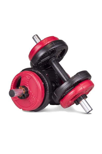 Spor 10 Kg(2 X 5KG) Grip Plate Dumbbell Set Kırmızı Siyah ürün görseli 1
