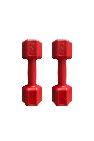 1 Kg Dambıl Seti 1 Kg X 2 Adet Toplam 2 Kg Ağırlık Seti Kırmızı ürün görseli 1