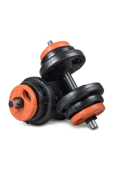 Ecgspor 21 KG (2x10,5kg) Multifonksiyonel Grip Plate Dambıl Seti Turuncu -siyah ürün görseli 1