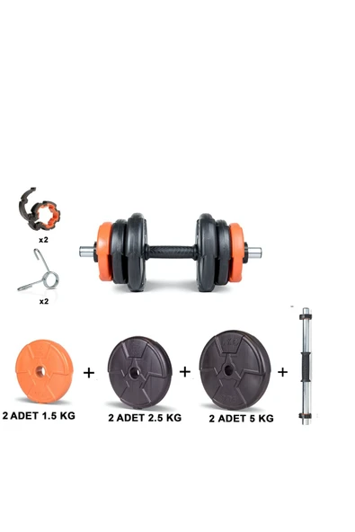 Spor 18 Kg (1x 18kg) Dambıl Seti Turuncu Siyah ürün görseli 1
