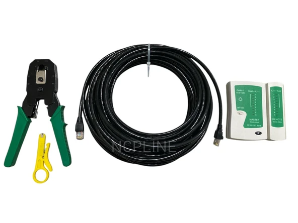 35 Metre Iç Mekan Ev Ofis Modem Pc Için Internet Kablosu Cat 6 Kalın Sağlam+Çakma Sıkma Pensesi ürün görseli 1