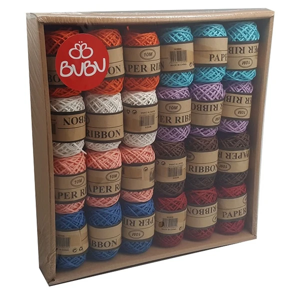 Bu-Bu Renkli Jüt İp 10M 24 Lü 6 Natural+18 Renkli BUBU-KI0003 ürün görseli 1