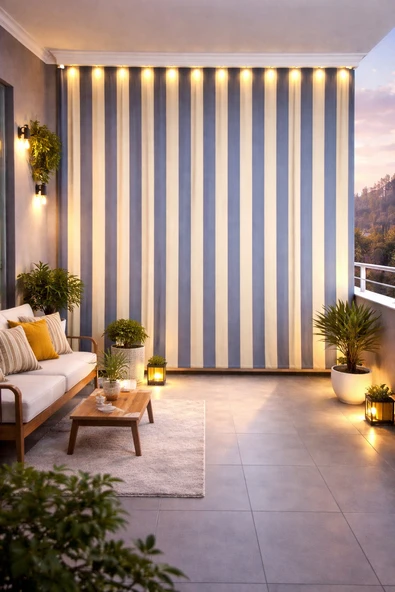 Balkon Perdesi Kalın Branda Kumaşı Metrelik (En 280cm)-Gri Yaldız ürün görseli 1