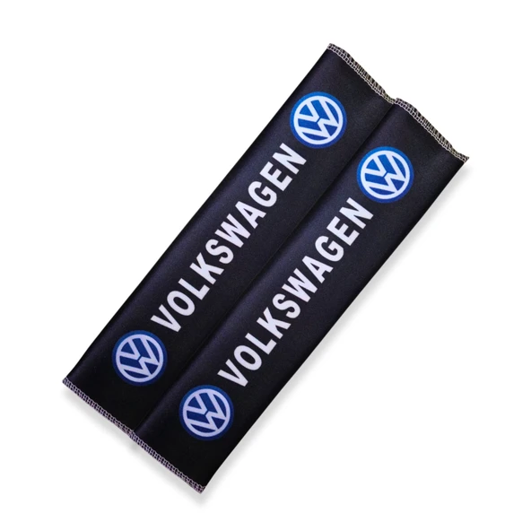 Volkswagen uyumlu Dijital Baskılı Siyah Emniyet Kemer Pedi 2'Li Set ürün görseli 1