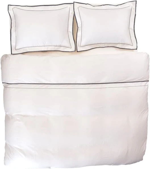 %100 Pamuk Saten Nevresim Seti 240x220 cm Taş - Piyano Serisi ürün görseli 1