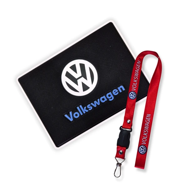 Volkswagen Anahtarlıklı Kırmızı Oto Ayna Askı Ipi Araç Torpido Üstü Kaydırmaz Ped ürün görseli 1