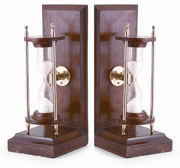 DENİZCİLİK GRUBU-Marine Pirinç Aksesuar-KİTAP STOP KUM SAATİ-21x26x9 CM-JTTR31445 ürün görseli 1