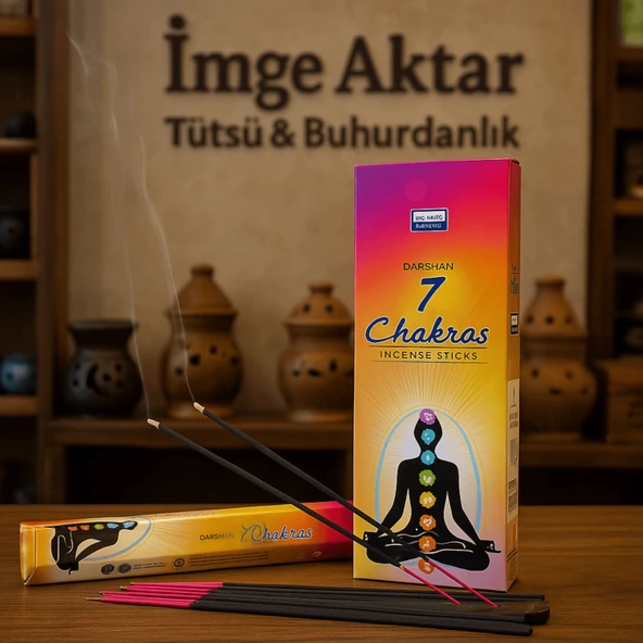 Darshan 7 Chakras (7 Çakra) Çubuk Tütsü (20'li Paket) - Enerji Dengeleyici ürün görseli 1