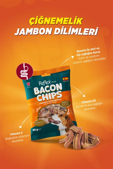 Bacon Chips / Çiğnemelik Jambon Dilimleri Yetişkin Köpek Ödül Maması ürün görseli 1