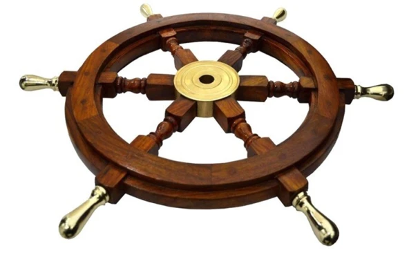 DENİZCİLİK GRUBU-Marine Pirinç Aksesuar-AHŞAP DÜMEN-61x61x5 CM-JTTR2395 ürün görseli 1
