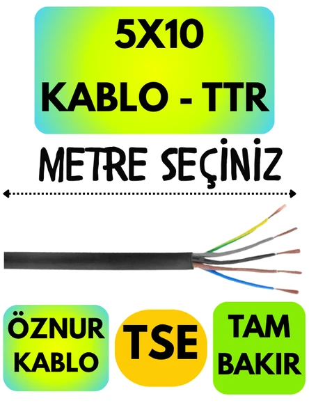 Öznur 5X10 TTR Kablo (Siyah) Metre Seçenekli ürün görseli 1