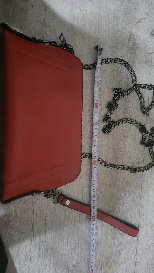 Kırmızı çanta 25 cm sağlam çanta kadin omuz çantası ürün görseli 1