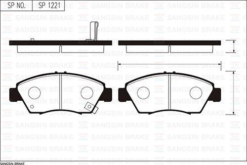 SANGSING SP1221 Fren Balatası Ön Civic 1.4 1.5 1.6İe-1.7 2.0 91-05 Gdb1183-Gdb3375 ürün görseli 1