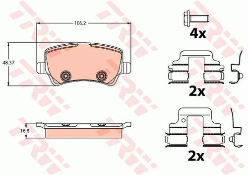 Trw Gdb2125 Arka Balata Mondeo 07 Galaxy 06 Sma06 Volvo S60 S80 06 V70 07 V60 Xc60 Freelander 2.2 06 31317483 31317483 ürün görseli 1