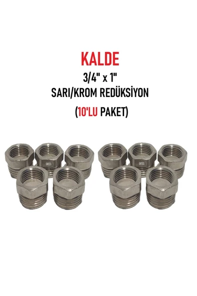 KALDE  (10'lu Pake) 3/4" x 1" Sarı/Krom Redüksiyon - Brass Reduction ürün görseli 1