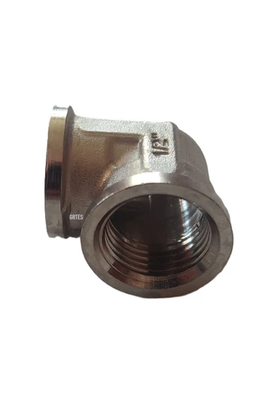 KALDE  1/2" Dn15 Sarı/Krom Dirsek İç Dişli (Dişi) - Brass İnternal Thread Elbow - Resim 3