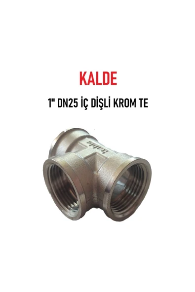 KALDE  1" Dn25 İç Dişli Sarı/Krom TE (Dişi) - Chrome Tee ürün görseli 1