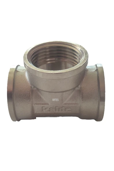 KALDE  1" Dn25 İç Dişli Sarı/Krom TE (Dişi) - Chrome Tee - Resim 3