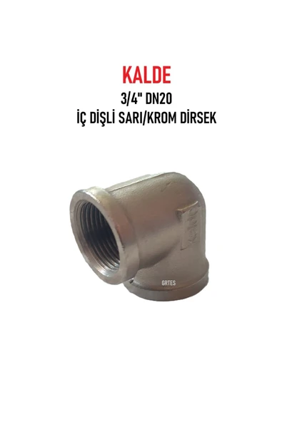 KALDE  3/4" Dn20 Sarı/Krom Dirsek İç Dişli (Dişi) - Brass İnternal Thread Elbow ürün görseli 1