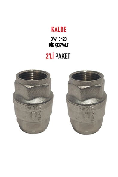 KALDE  (2'li Paket) 3/4" Dn20 Sarı/Krom Dik Çekvalf - Vertical Check Valve ürün görseli 1